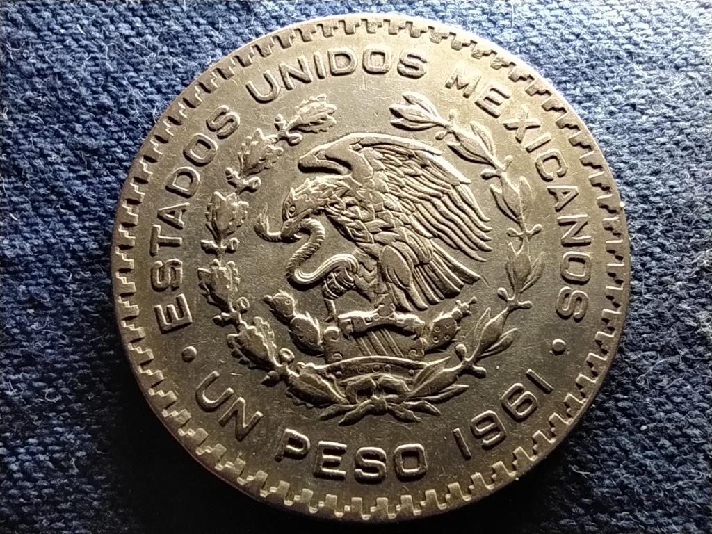 Mexikó Jose Morelos .100 ezüst 1 Pezó 1961 Mo