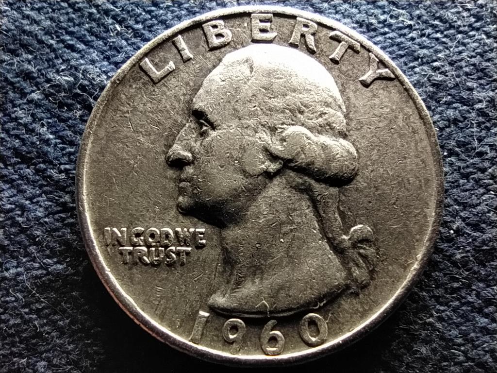 USA Washington silver quarter dollar .900 ezüst 0.25 Dollár 1960 D
