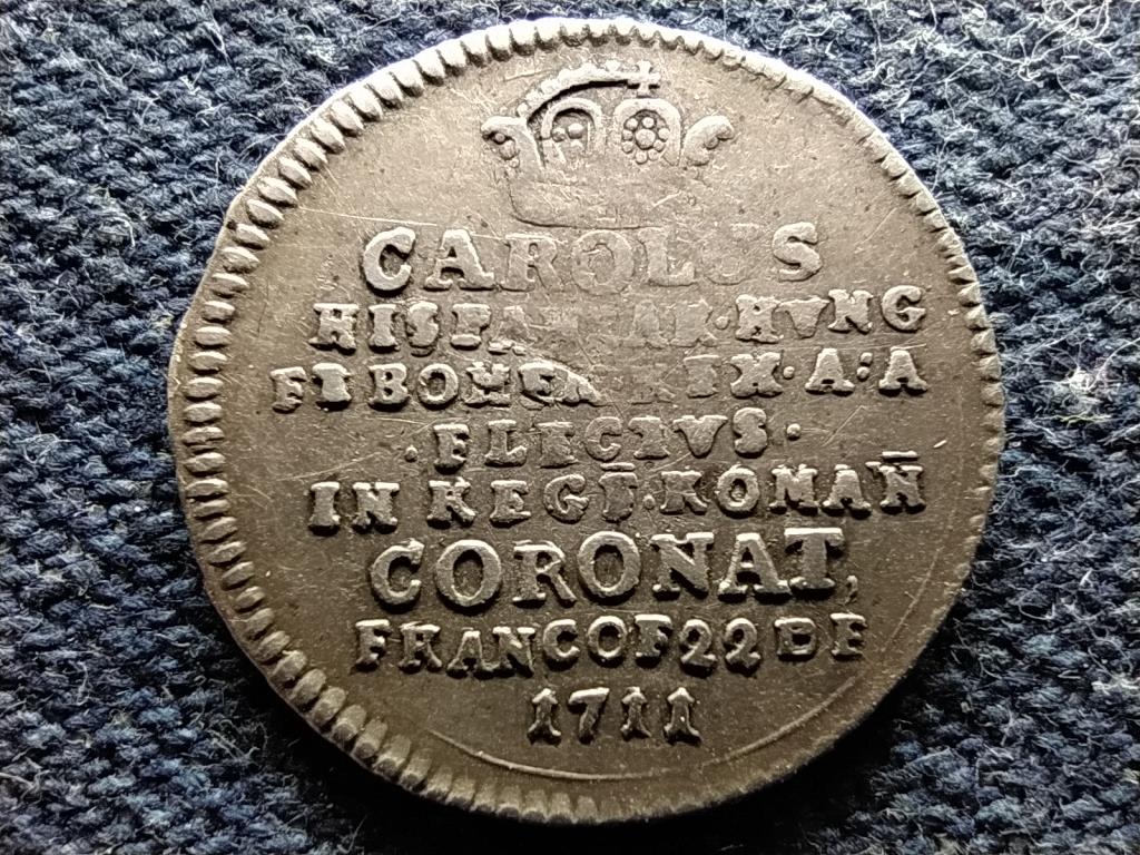 III. Károly ezüst koronázási zseton 1711 19,17 mm 2,12g
