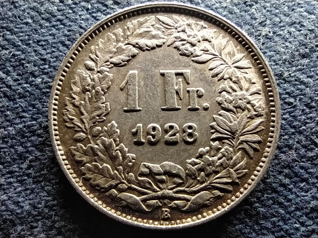 Svájc .835 ezüst 1 Frank 1928 B