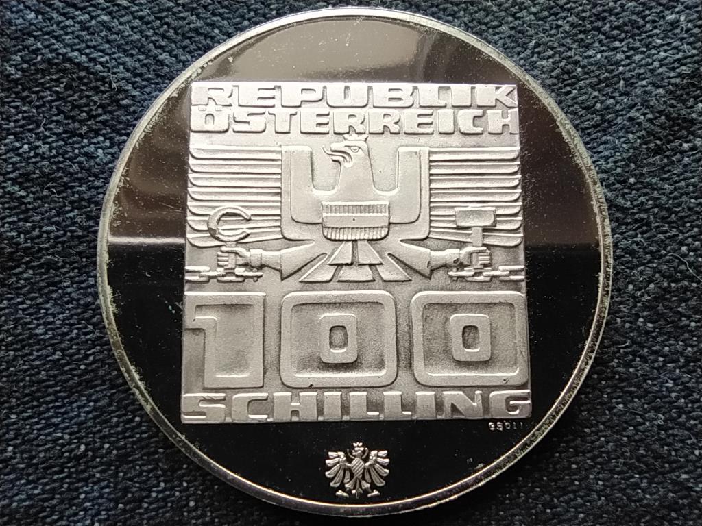 Ausztria XII. Innsbrucki téli Olimpiai játékok .640 Ezüst 100 Schilling 1975 PP