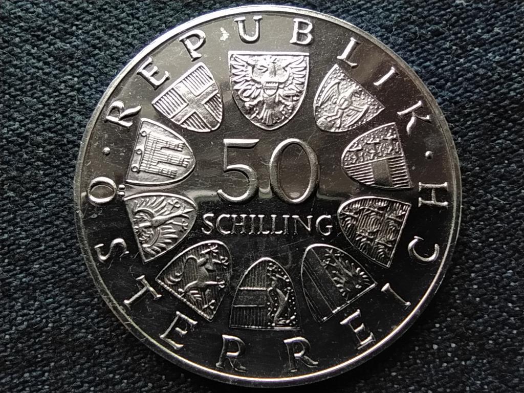Ausztria A Nemzeti Bank 150. évfordulója .900 ezüst 50 Schilling 1966 PP