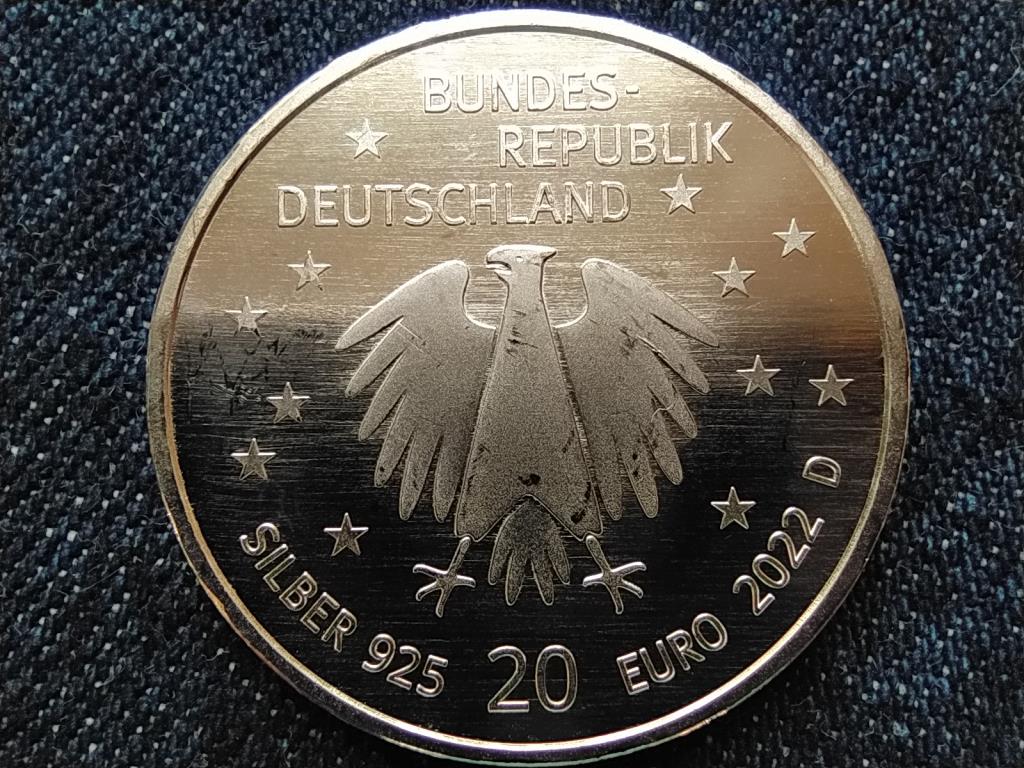 Németország 50 éves Német Gyermekalap .925 Ezüst 20 Euro 2022 D PP