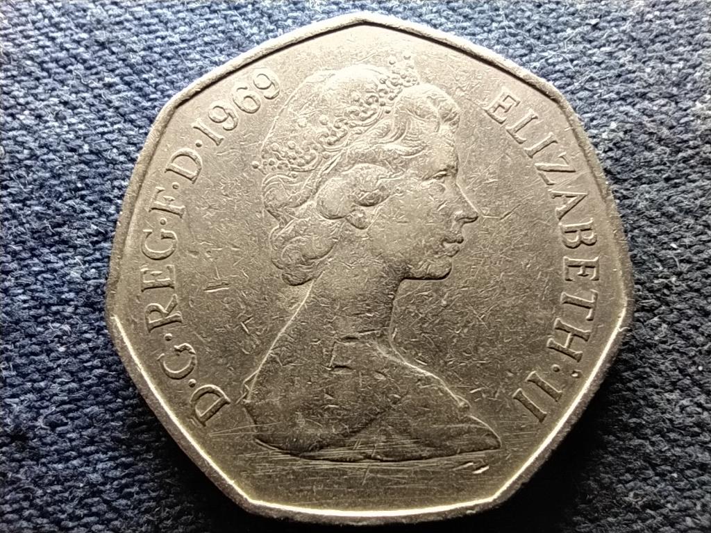 Anglia II. Erzsébet (1952-) 50 Új Penny 1969