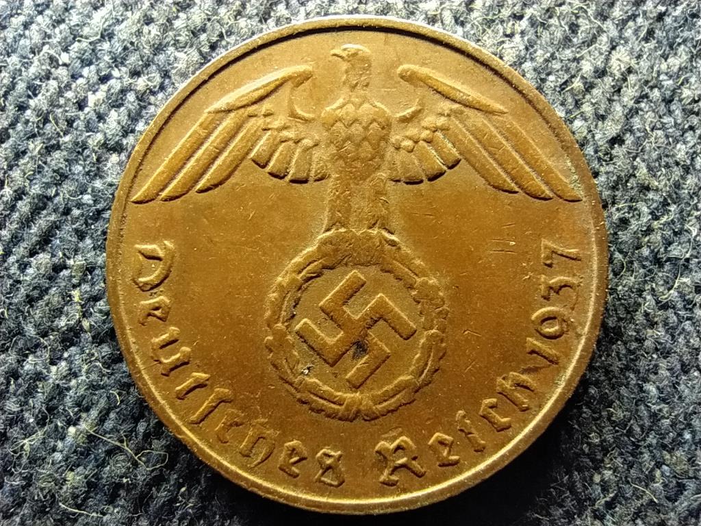 Németország Horogkeresztes 1 birodalmi pfennig 1937 D