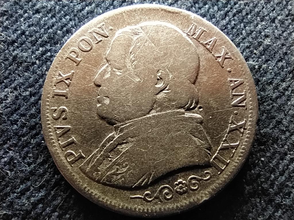 Pápai állam IX. Pius .835 ezüst 1 líra 1867 R