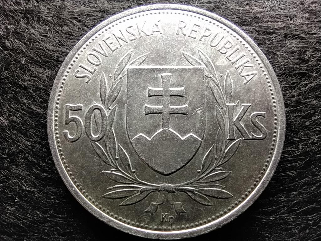 Szlovákia A Szlovák Köztársaság létrejöttének 5. évfordulója .700 ezüst 50 Korona 1944