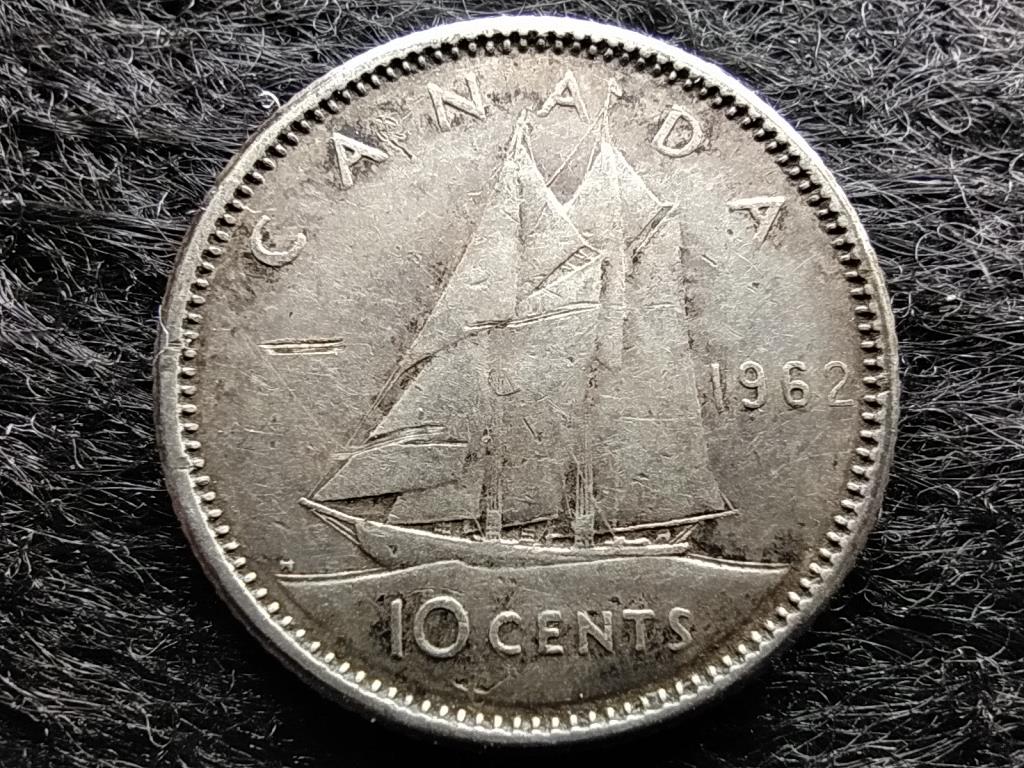 Kanada II. Erzsébet .800 ezüst 10 Cent 1962