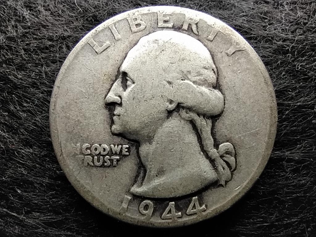 USA Washington silver quarter dollar .900 ezüst 0.25 Dollár 1944