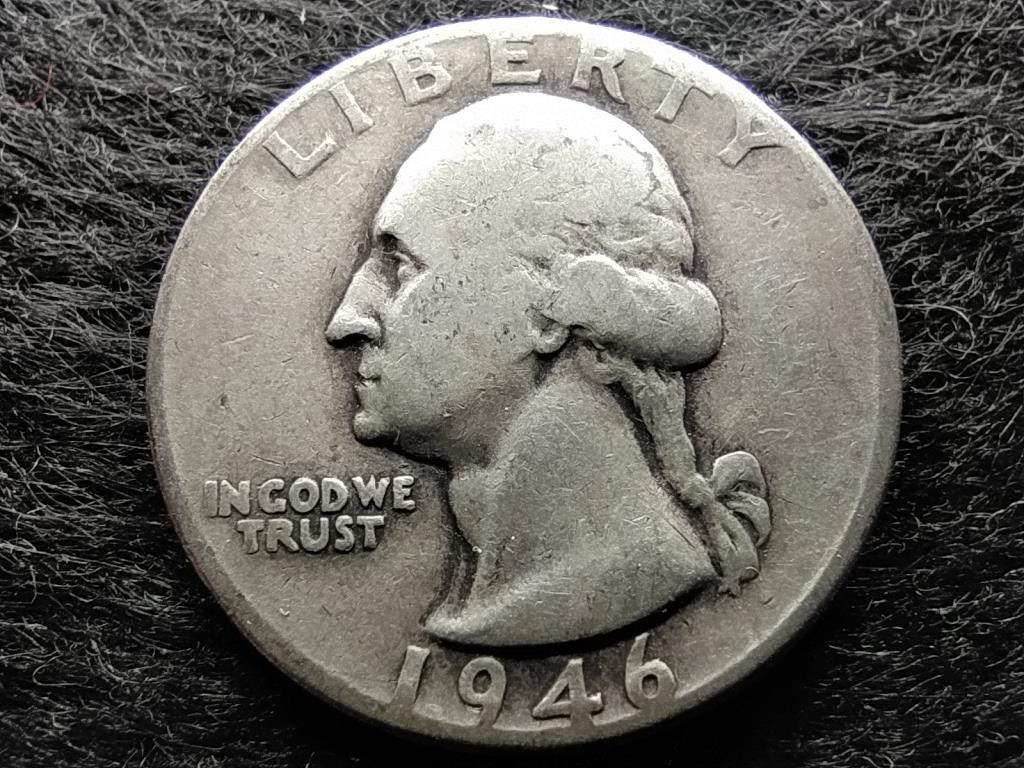 USA Washington silver quarter dollar .900 ezüst 0.25 Dollár 1946