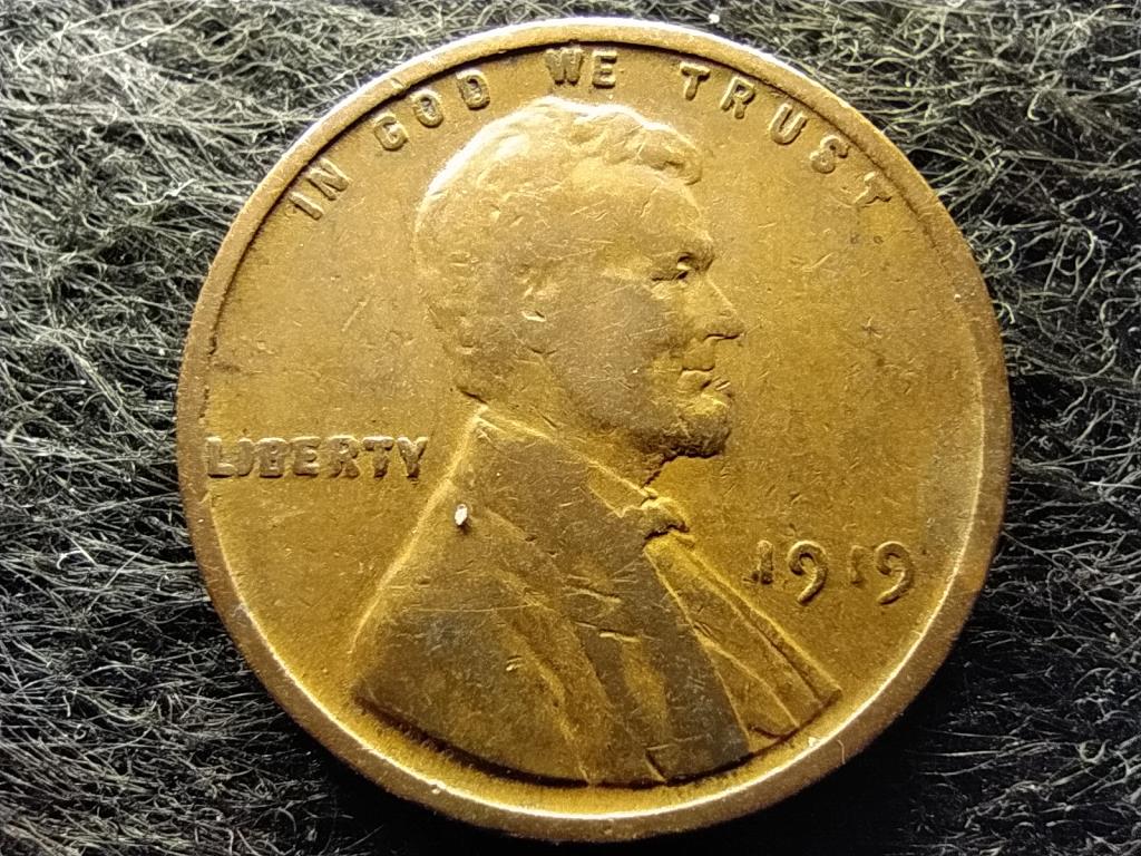 USA Lincoln Búza 1 Cent 1919