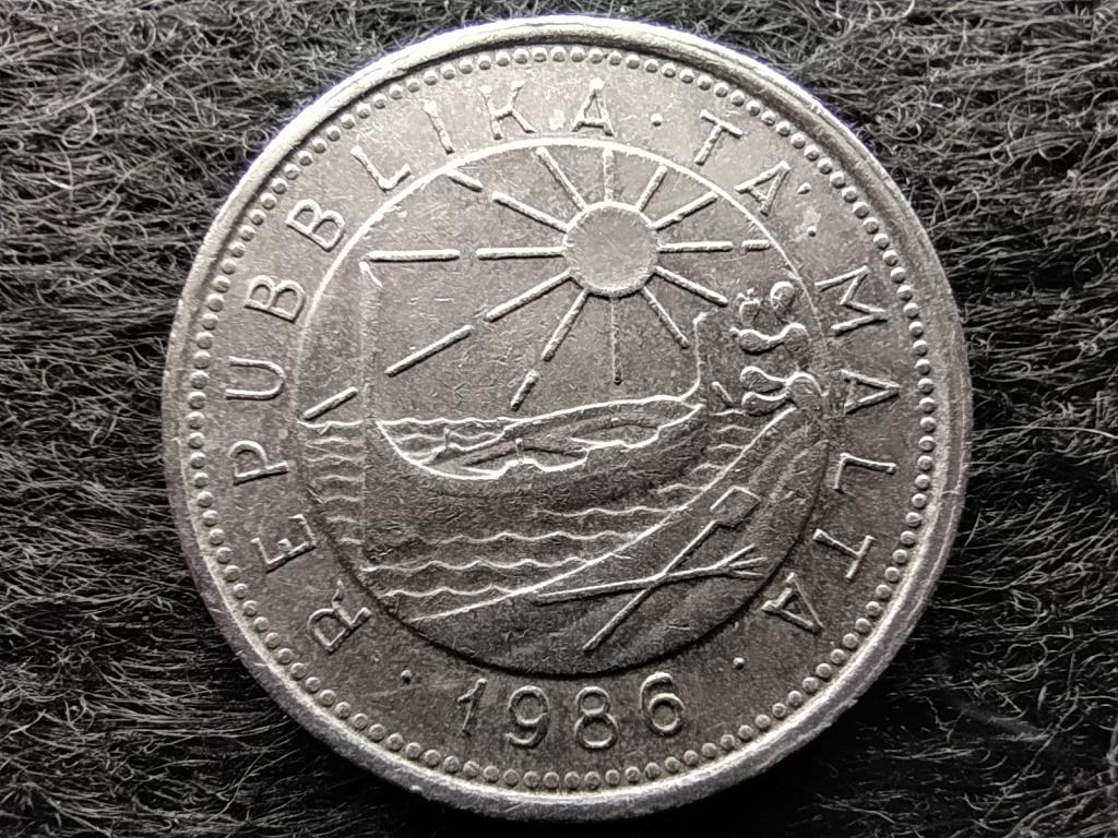 Málta nagy aranymakrahal 10 cent 1986