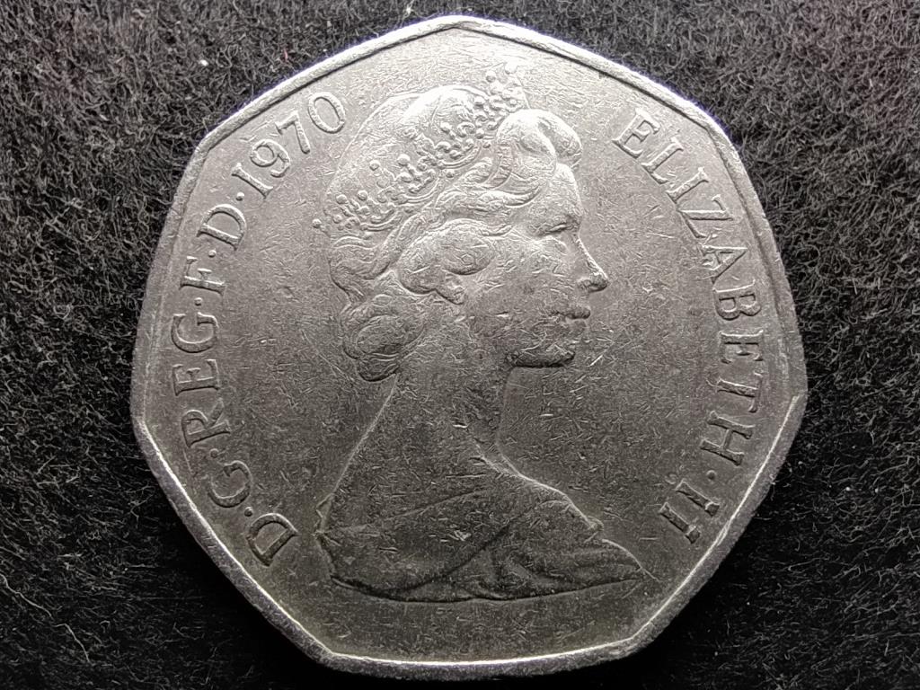 Anglia II. Erzsébet (1952-) 50 Új Penny 1970