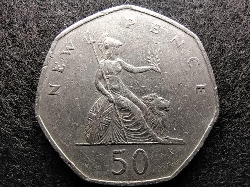 Anglia II. Erzsébet (1952-) 50 Új Penny 1970