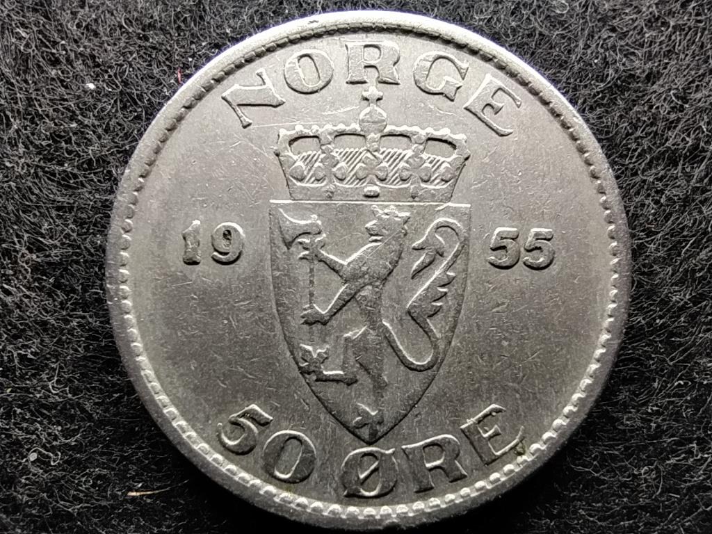 Norvégia VII. Haakon (1905-1957) 50 Öre 1955
