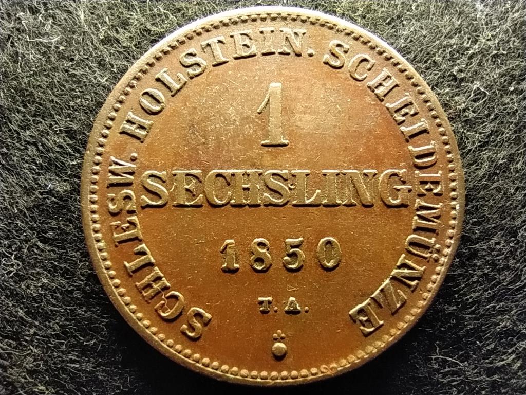 Német Államok Schleswig-Holstein 1 sechsling 1850 TA