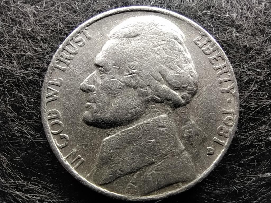 USA Jefferson nikkel 5 Cent 1981 D