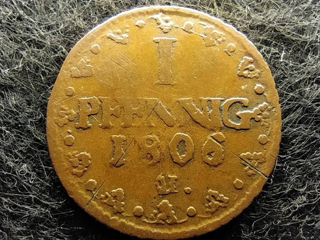 Német Államok Szász Királyság III. Frigyes Ágost (1763-1806) 1 Pfennig 1806