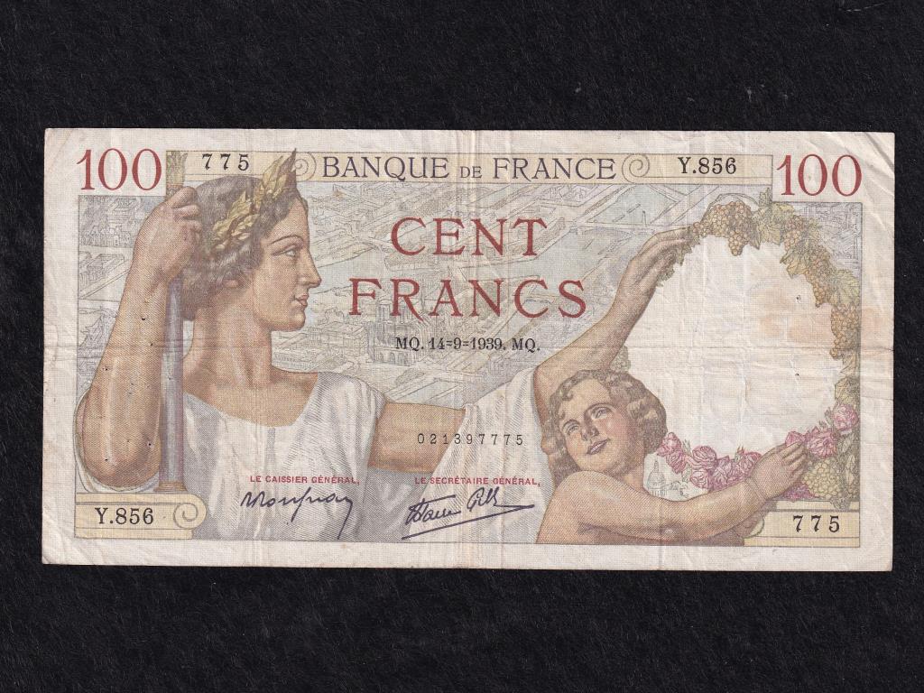 Franciaország Harmadik Köztársaság (1870-1940) 100 Frank 1939