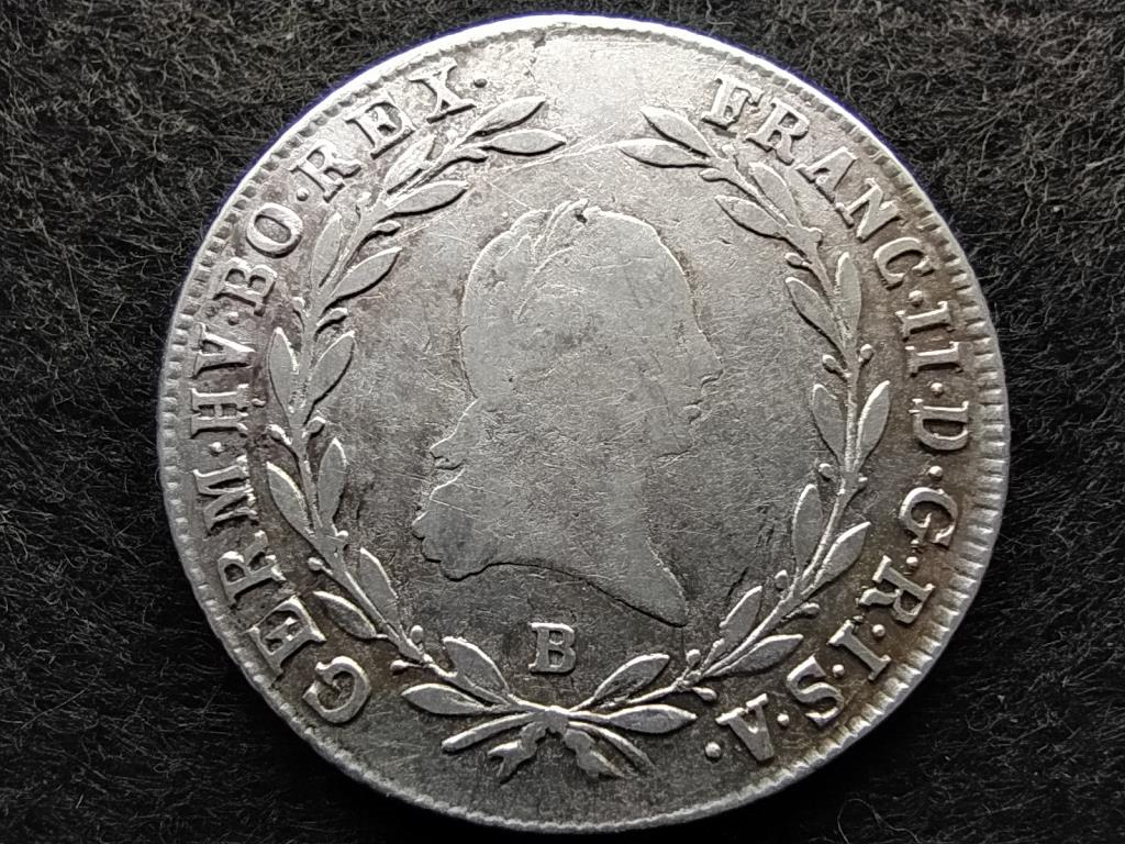Ausztria II. Ferenc .583 ezüst 20 Krajcár 1802 B