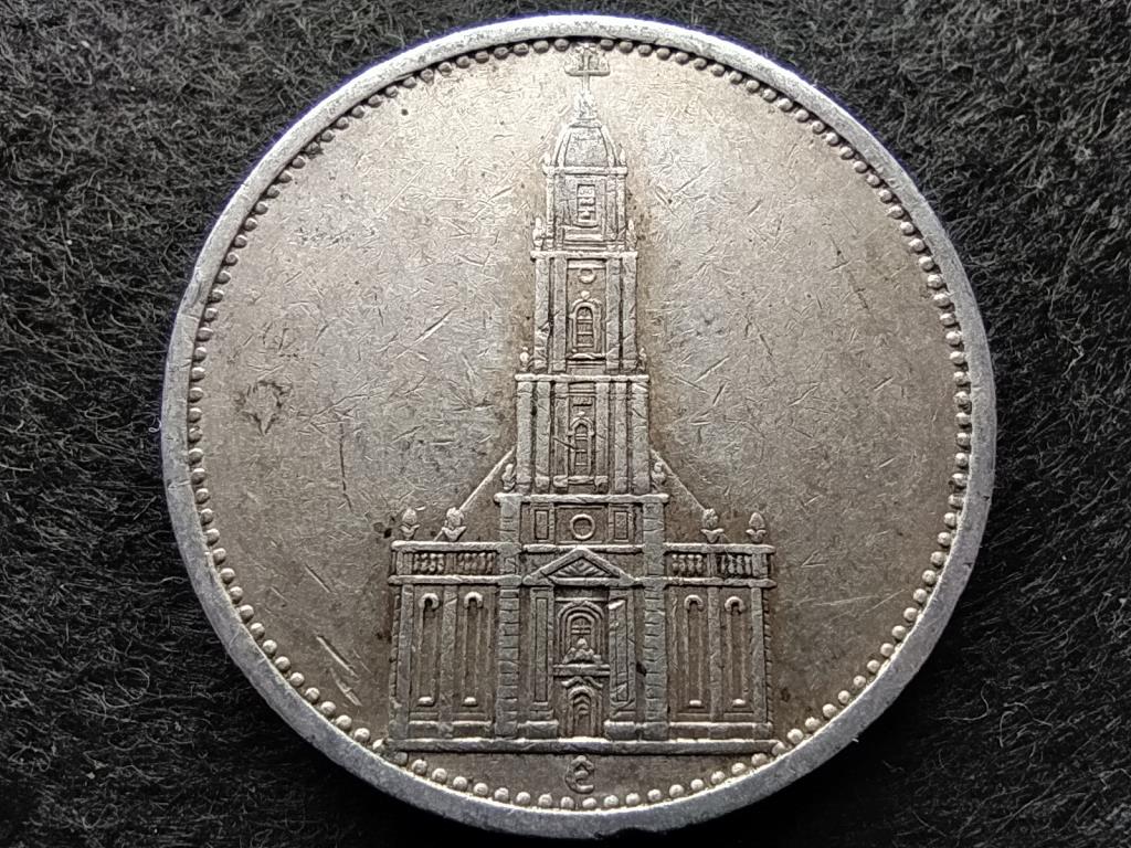 Németország Potsdam Templomos .900 ezüst 5 birodalmi márka 1934 E