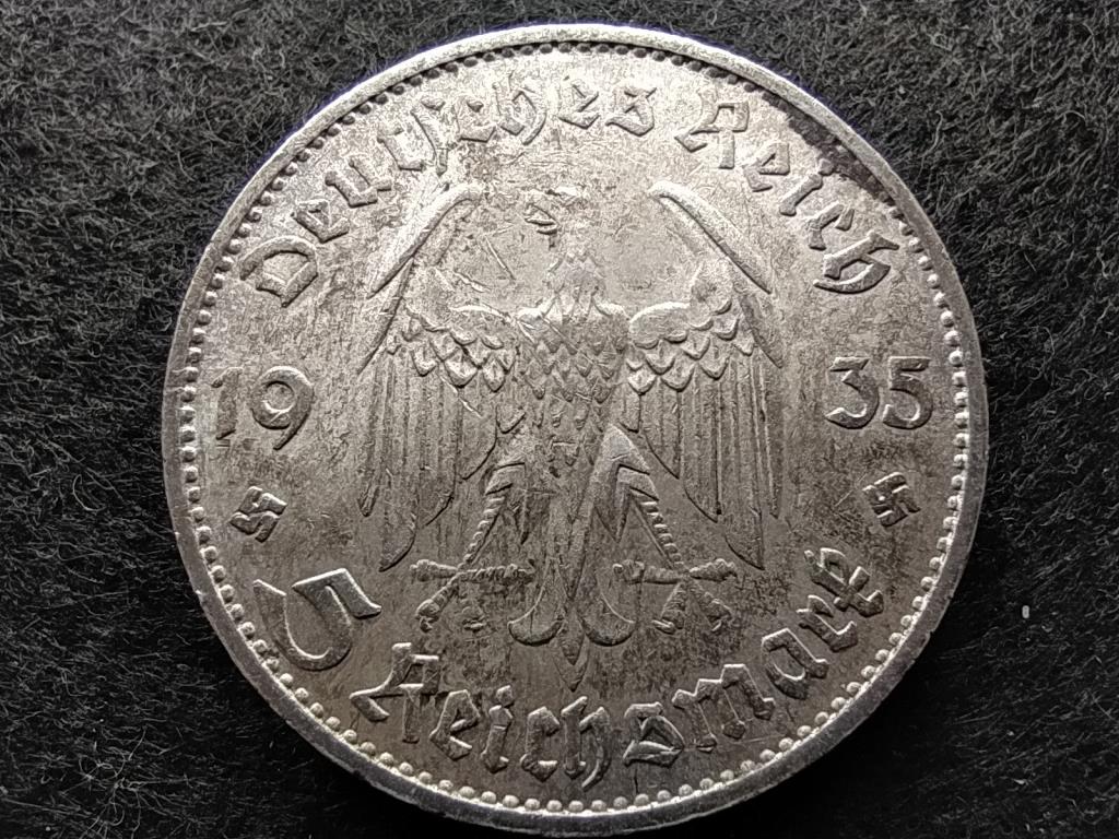 Németország Potsdam Templomos .900 ezüst 5 birodalmi márka 1935 D