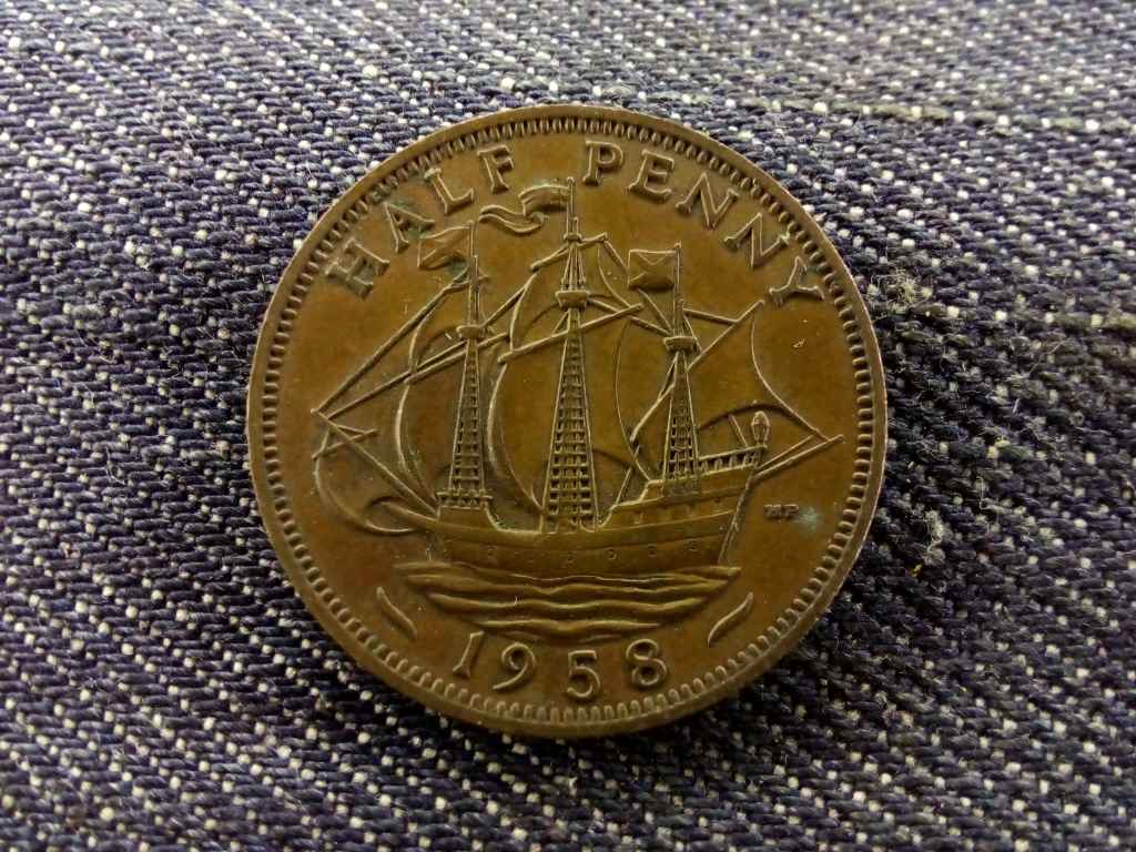 Anglia II. Erzsébet 1/2 Penny 1958