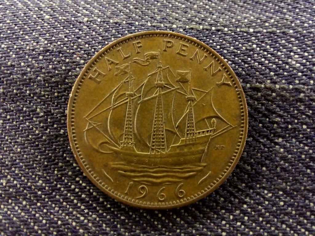 Anglia II. Erzsébet 1/2 Penny 1966